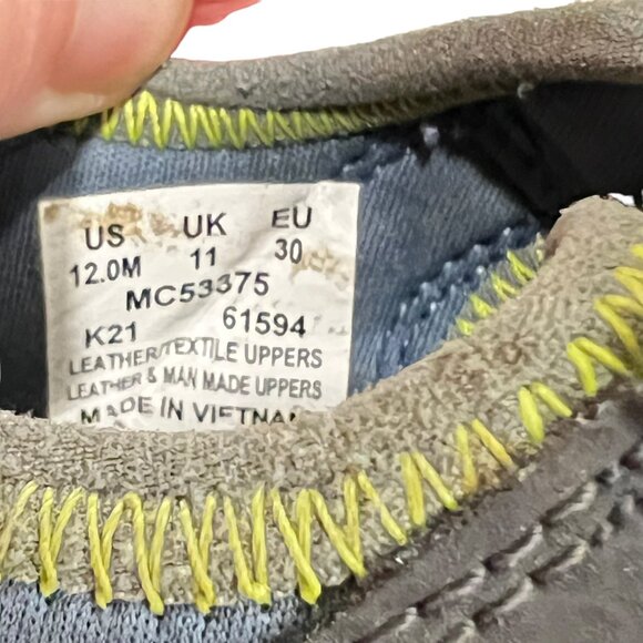 Merrell Boys Hydro Big Kid Youth Size 12 Leather Blue & Green Sandals MC53375 - Picture 4 of 4